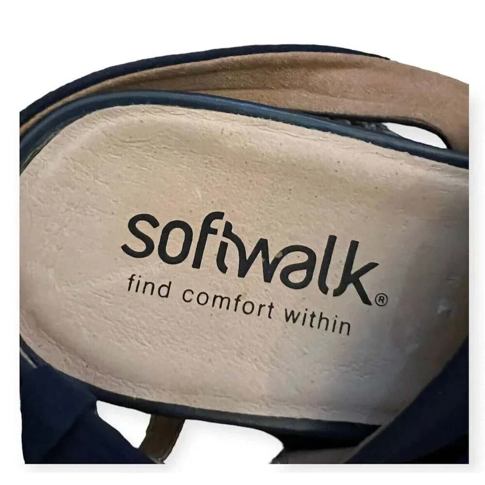 SoftWalk Tieli Sandals, Navy Suede, Women's 12 M‎